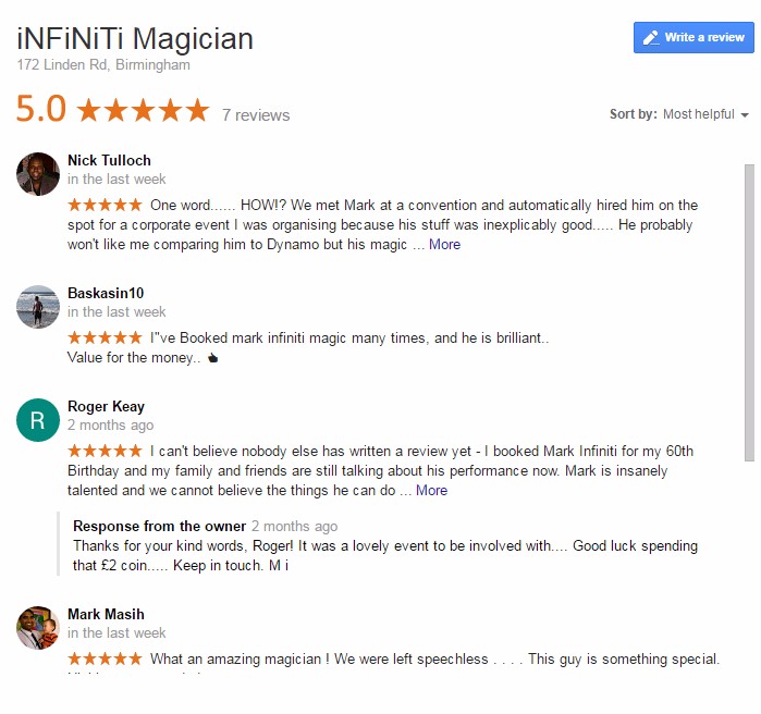 infiniti google reviews